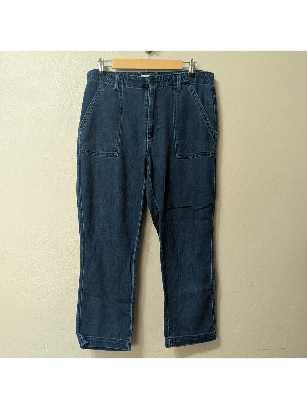 Lucky Brand Mid Rise Utility Straight Jeans Dark Wash Size 12